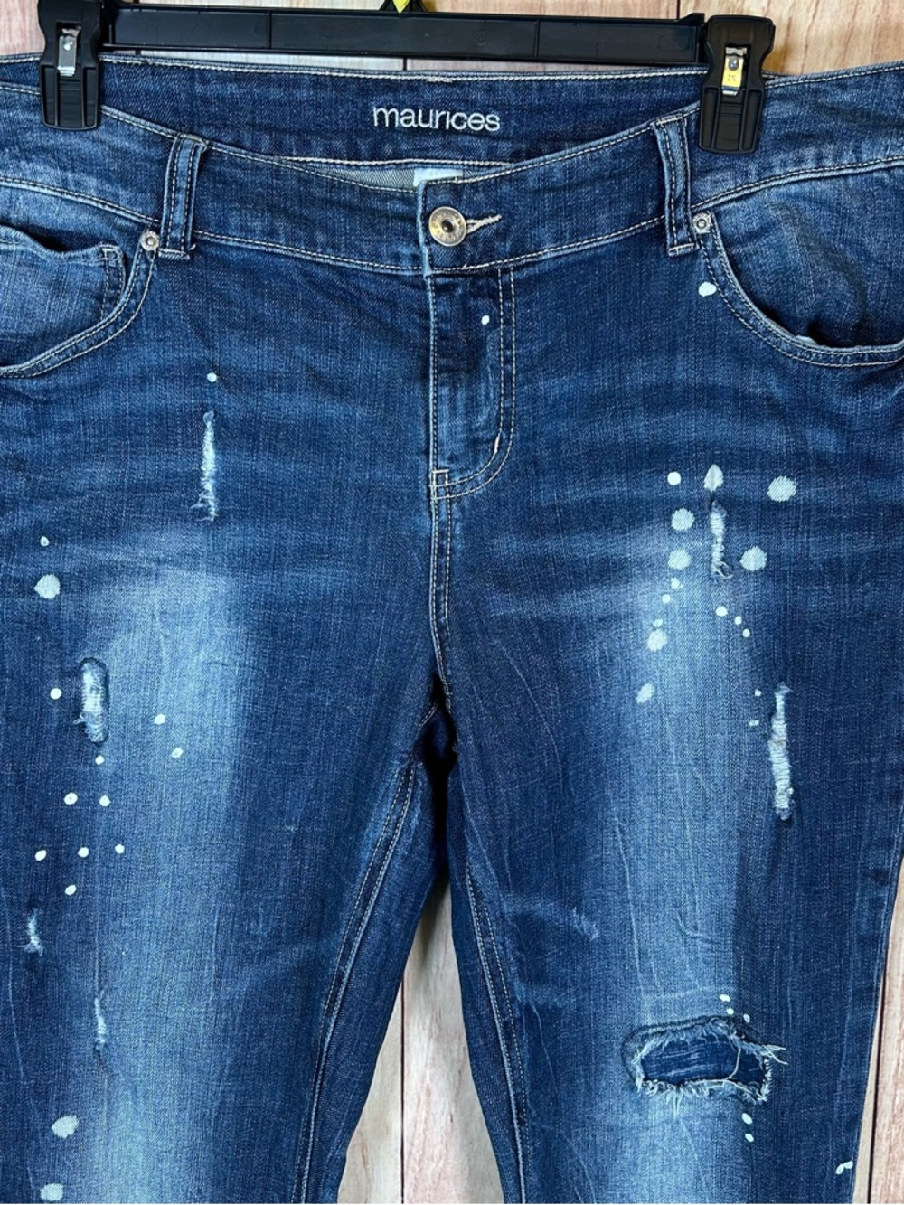 Maurices Womens Jeans Distressed Ripped Sz 18 XL mid Rise Stretch #235 - Picture 6 of 17